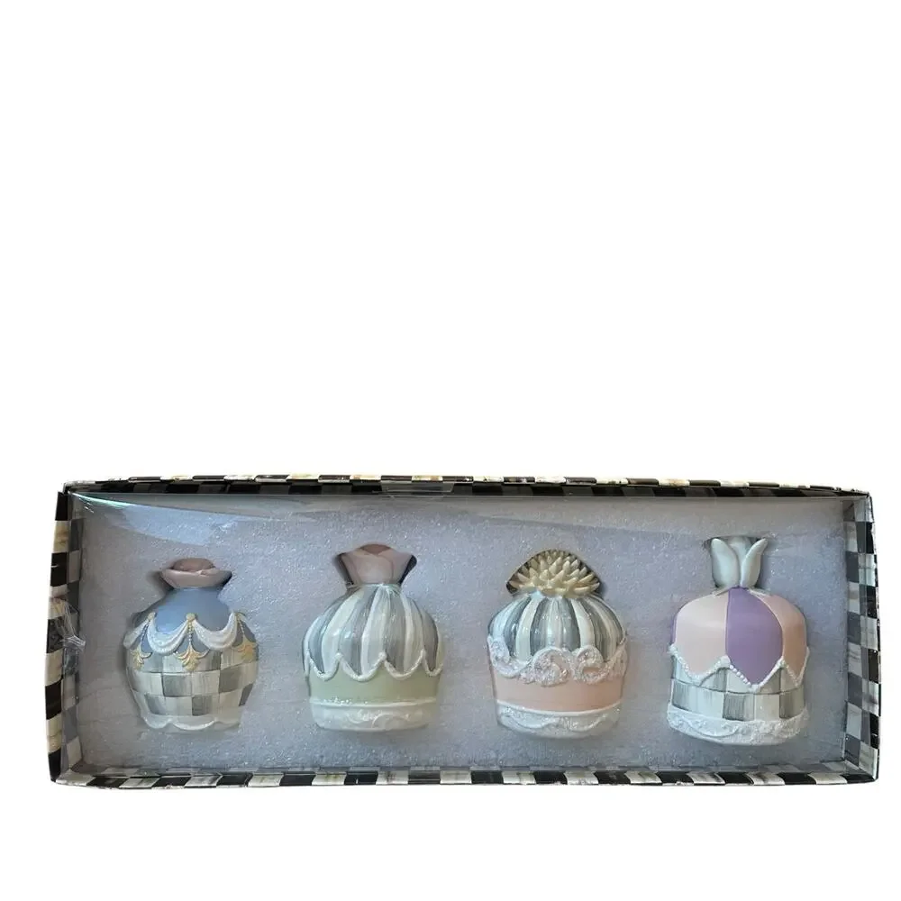 Brand New Mackenzie Childs Cameo Petit Fours, Set of 4 RETIRED